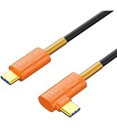Duttek Right Angle USB C Cable 90 Degree, 240W PD 40Gbps USB4 1.97FT/60CM, Durable Silicone for L...