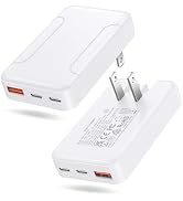 Flat USB C Wall Charger Block, 3 Port PD 45W+QC 30W Fast Charging Block Thin Slim USB Wall Plug A...