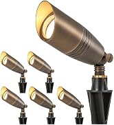 LUTEC Solid Brass Low Voltage Landscape Lighting, 12V Heavy Duty Waterproof Landscape Spotlights ...