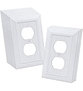 CML Classic Single Duplex Wall Plate, 1-Gang Vintage Outlet Covers, 10 Pack Retro Wood Grain Desi...
