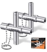 Pinoze 4 Way Sillcock Water Key, 1/4", 9/32", 5/16", 11/32", 2-Pack Steel Multi-Function Utility ...