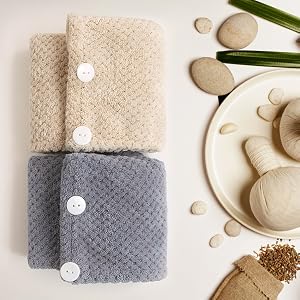 Pack of 2 Microfiber Hair Towel Wrap