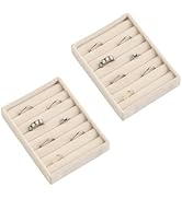 Frebeauty Jewelry Organizer Velvet Tray Jewelry Trays Stackable