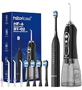 H2ofloss Water Flosser & Electric Toothbrush Combo, 2-in-1 Oral Clean kit | Portable Brushing & F...