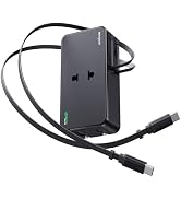 EG evgoer Travel Adapter for Europe with 2 Built-in Retractable USB-C Cables, Slim EU Plug Adapte...