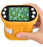Kids Digital Microscope, 1000X Handheld Pocket Microscope STEM Science Toy | 2.0" IPS Screen, 8 L...