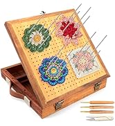 ZOCONE 12.0" Bamboo Crochet Blocking Board with 22 Pegs and 3 Types of Crochet Hooks, Granny Squa...