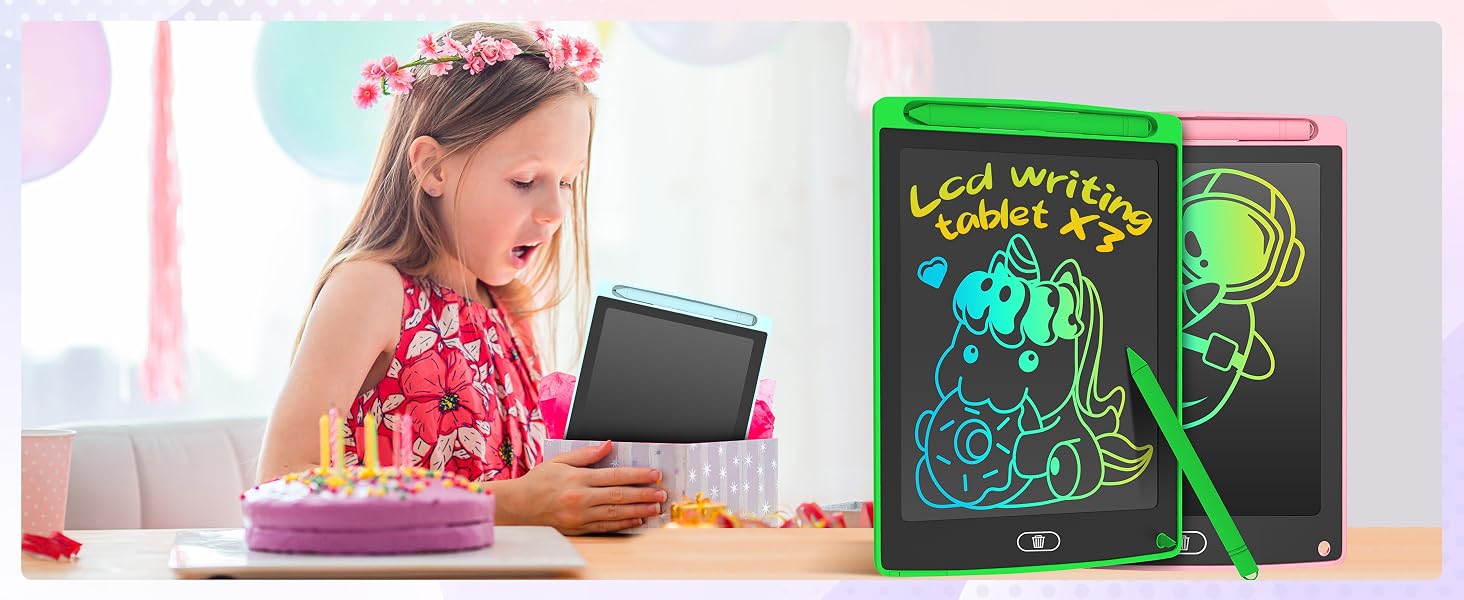 3 Pack LCD Writing Tablet for Kids, Colorful Toddler Drawing Tablet Doodle Board Etch a Drawing Pads