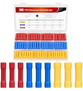 Nilight 200PCS Electrical Butt Connectors AWG 22-10 Insulated Electrical Wire Crimp Connectors Bu...