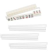 Mahjong Racks with Pushers Set of 4 Pcs, All-in-One Clear Acrylic New Upgraded Detachable America...