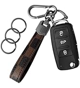 OHKYOOT Leather Car Key chain,Carabiner Clip Key Fob Keychain for Home Car Keys Women Men