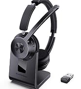 Wireless Headset with Mic for Work, Bluetooth Headset with Noise Cancelling Microphone, Headphone