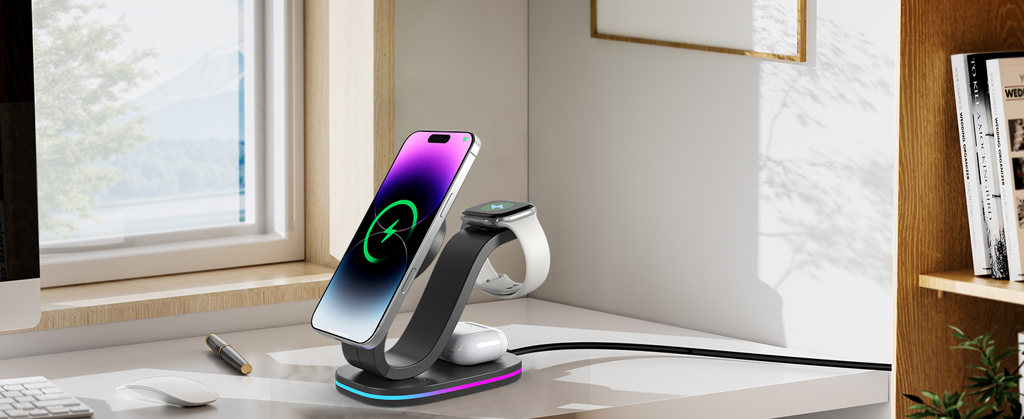 apple watch charger stand phone watch airpod charger