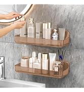 CGBE 2-Pack Acrylic Shower Shelves, Large Capacity Adhesive Shower Shelf, No Drilling Adhesive Ba...