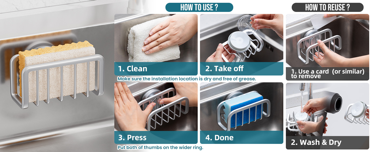 sponge holder for kitchen sink suction