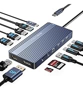 USB C Docking Station Dual HDMI Monitor, Laptop Docking Station Triple Display, with 2 HDMI+DP(4K...