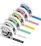 6 Packs P12 Label Tape, Label Maker Tape Compatible with DYMO Letratag Refills 100H LT-100T Plus ...
