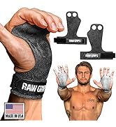JerkFit RAW Grips 2 Finger Leather Hand Grips for Weightlifting, Calisthenics, Pull Ups, WODs, Gy...