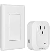 SURAIELEC Wireless Wall Switch Remote Control Outlet, No Wiring Needed, 100ft RF Range, Pre-Progr...