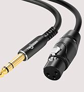 Twozoh XLR Female to 1/4 Inch (6.35mm) TRS Cable, Quarter Inch Jack Balanced to XLR Microphone Ca...