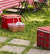 misaya 4 Packs 54 x 120 Inch Buffalo Disposable Table Cloth, Waterproof Plastic Tablecloth, Recta...