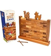 BSIRI Wooden Brick Wall Balancing Game with Characters Family for Teens and Adults Classic Brick ...