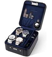KAMIER Watch Travel Case for Men and Women- 4 Watch Storage and Organizer- Mechanical Combination...