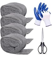 Apalie 4Pack Steel Wool for Mice Control 3.2"x10.5 ft Wool, Gap Filler for Home & Garage, DIY Bun...