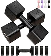 Adjustable Dumbbell Set 16LB 20LB Weights Dumbbells Sets for Women Men Hand Weights Pair Exercise...