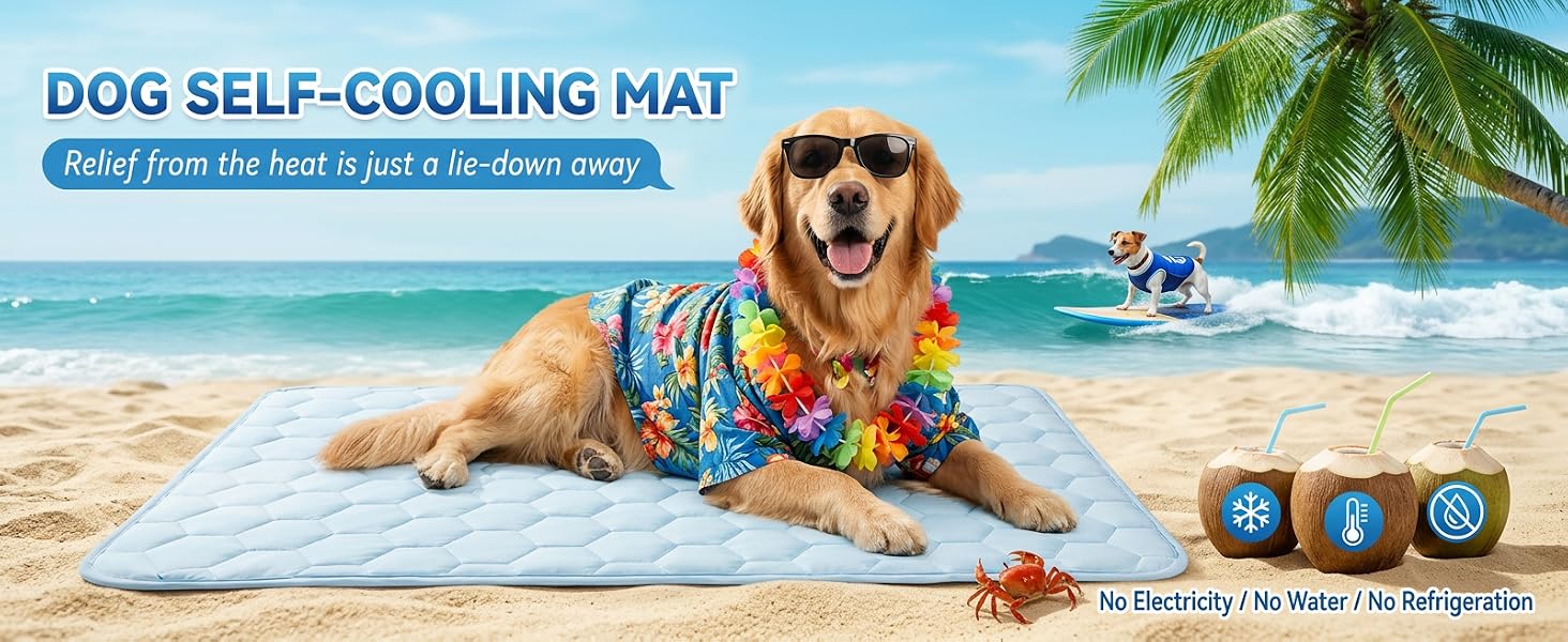 Dog Cooling Mat for Large Dogs,Washable Self Cooling Pet Pad with Non Slip Bottom