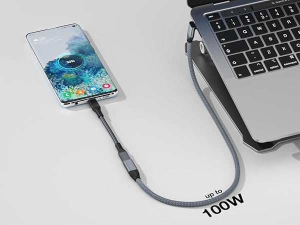 Right-Angled 90-degree USB 3.2 Type C 3.1 Extender ,Up to 100W Fast Charging
