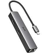 USB C Hub, uni 5-in-1 USB C to Ethernet Adapter Hub with 4K USB C to HDMI, 1Gbps Gigabit Ethernet...