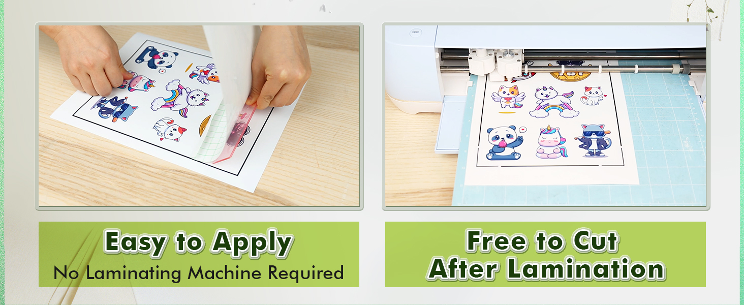 no laminating machine requeired and free to cut after lamination