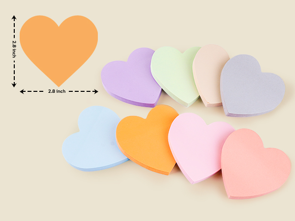 heart shaped sticky notes