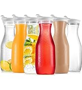 DilaBee Plastic Water Pitcher With Lid (32 Oz) Round Carafe Pitchers for drinks, Milk, Smoothie, ...