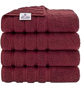 American Soft Linen Luxury 4 Piece Bath Towel Set, 100% Turkish Cotton Bath Towels for Bathroom, ...