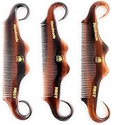 G.B.S Handmade Cellulose Acetate Grooming Men’s Mustache Comb - Handle Bar Style - No Cling No Sn...