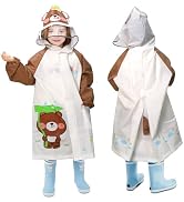 ANYOO Lightweight Raincoats for Kids Rain Poncho Jacket with Hood Waterproof Outwear Rain Coat fo...