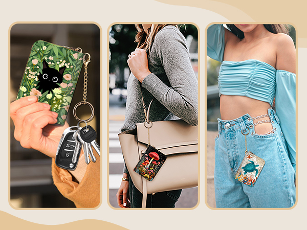 Keychain Zipper Card Wallet