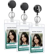 Uniclife 3 Pack Retractable Badge Reel with Swivel Alligator Clip Heavy Duty Retractable Keychain...