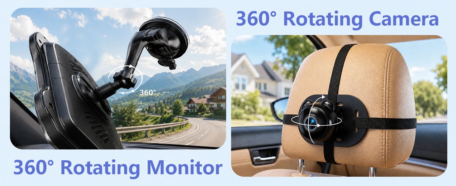 double camera car baby monitor for 2