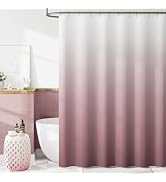 jinchan Ombre Mauve Shower Curtain for Bathroom Waterproof Fabric Gradual Color Design Shower Cur...