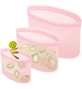 Reusable Silicone Storage Containers Bags Dishwasher Microwave Safe, BPA Free Silicone Bags, Reus...