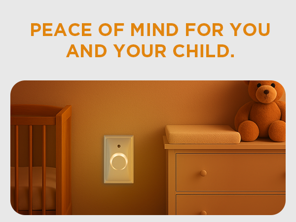 Babyproofing item with built-in LED light automatic and manual
