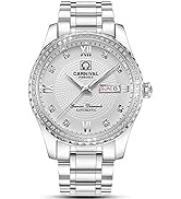 Gosasa Swiss Brands Men's Automatic Watches Gold Silver Stainless Steel Waterproof Calendar Diamo...