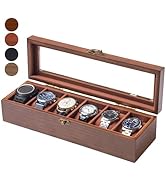 Exper City Watch Box, Watch Case for Men Women with Large Glass Lid, Wooden Watch Display Storage...