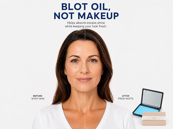 VUELL makeup-friendly oil blotting film for fresh matte shine control
