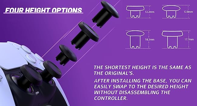 eXtremeRate ThumbsGear EDGE V3 Interchangeable Thumbsticks for PS5, PS4 Controller Analog Joysticks