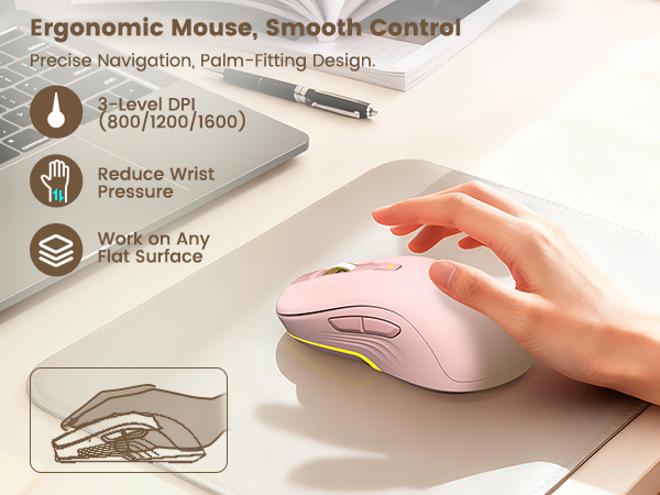 The RGB mouse moves smoothly, making it effortless and comfortable to use.