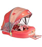 Mambobaby Float Non-Inflatable Baby Float with Canopy, Five-Point Safety System, 3D Canopy(Detach...